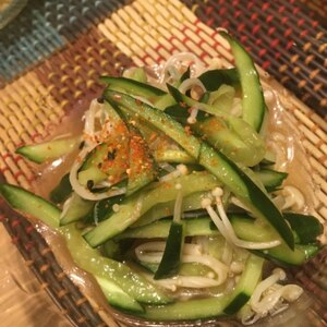 ごまたっぷり★えのきとキュウリの中華冷菜